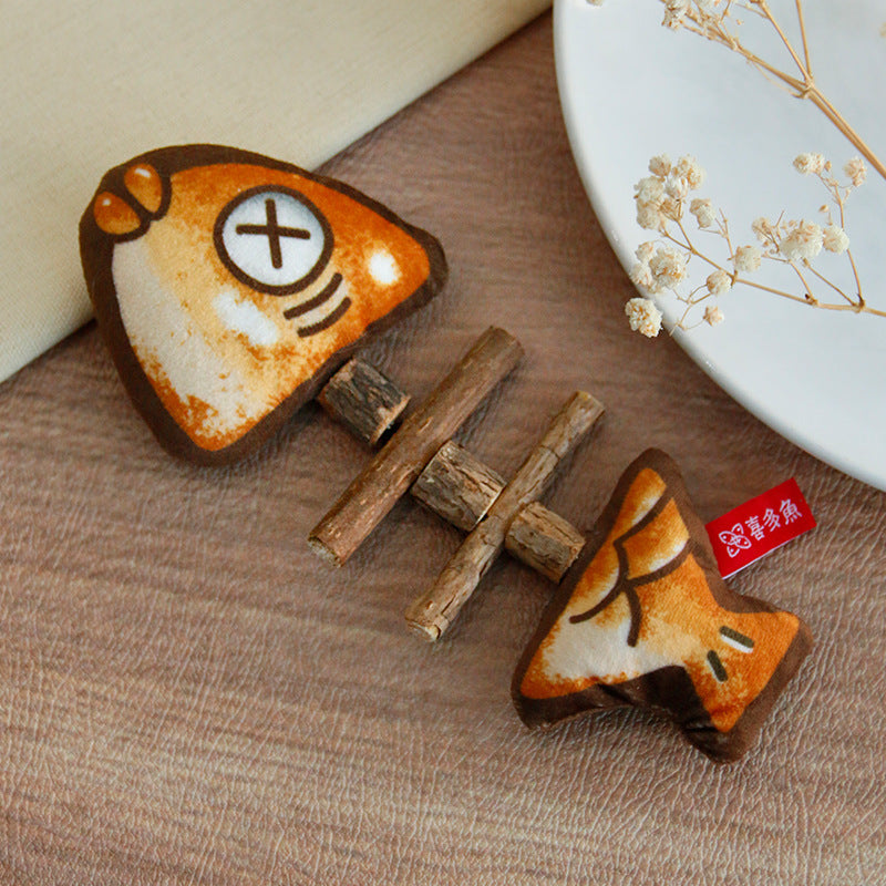 Wooden Fishbone Dog and Cat Toy
