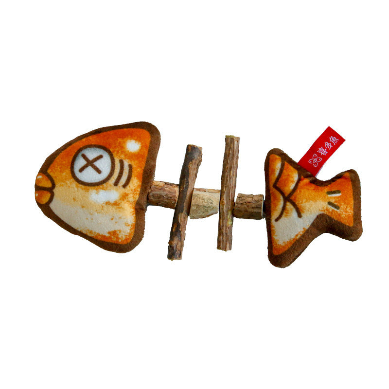 Wooden Fishbone Dog and Cat Toy
